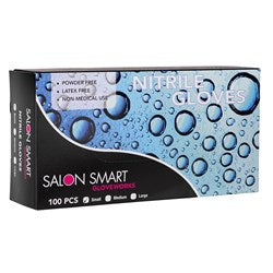 Salon Smart Nitrile Gloves Black Small (100pcs)